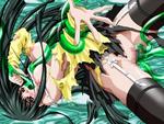 Tentacle Vaginal anal black_hair blush breast_fuck breast_grab censored green_eyes large_breasts oral rape restrained skirt thighhighs torn_clothes // 512x384 // 64.1KB
