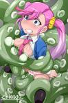 1girl Clothed breast_latch penetration small_breasts tentacles // 800x1202 // 161.2KB