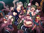 Tentacle censored double_penetration green_hair ninja rape torn_clothes two_girls // 1200x900 // 533.0KB