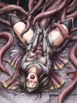 Tentacle Vaginal blood blush breast_grab brown_hair cum drool large_penis on_back open_mouth purple_Eyes rape spread_legs thighhighs tiara // 672x900 // 577.2KB