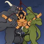 Legend_of_Queen_Opala artist_Sparrow bondage lizardman minotaur // 2400x2383 // 1.0MB