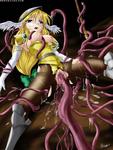 Tentacle Vaginal blonde_hair blood blue_eyes breast_grab breast_squeeze censored cum elf oral pointed_ears rape shoulder_gloves spread_legs suspension torn_clothes // 480x640 // 55.6KB