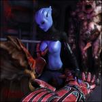 3D Asari comic krogan mass_effect vaesark zombie // 1200x1200 // 152.0KB