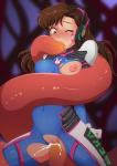 D.Va Overwatch Vaginal coiled coiling cum_inside_pussy double_penetration exposed_breast oral restrained tentacle_rape // 900x1273 // 979.0KB