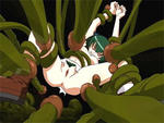 Tentacle arm_grab boots closed_eyes green_hair leg_grab lowres rape restrained spread_legs suspension torn_clothes uncensored // 320x242 // 22.2KB