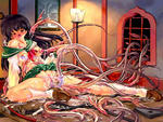 Inuyasha Kagome Tentacle blush cum nipple_latch panty_pull pussy_exposed rape skirt spread_legs stripped uncensored // 1024x768 // 250.5KB