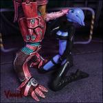 3D Asari comic krogan mass_effect vaesark // 1200x1200 // 222.3KB