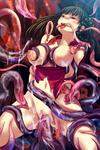 Tentacle belly_button breast_grab breast_squeeze censored legs_spread nipple_pull oral torn_clothes willing // 600x900 // 96.3KB