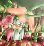 carnivorous_plants double_penetration forest pink_hair plants suspended tentacle_rape torn_clothes // 970x1000 // 547.2KB