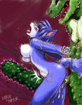 Vaginal blue_eyes blue_hair blue_skin bracelets dinosaur fox_ears furry headband internal krystal lizardman monster open_mouth rape reptile tail x-ray // 400x512 // 120.3KB