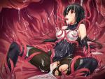 Heroine black_hair bodysuit breast_latch milking oral_penetration tentacle_rape torn_clothes // 850x643 // 188.4KB