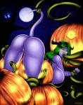 Draenei Halloween World_of_Warcraft jack-o-lantern vines // 789x1000 // 247.5KB