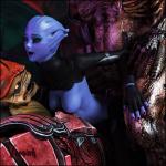 3D Asari comic krogan mass_effect vaesark zombie // 1200x1200 // 203.2KB