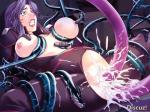 belly_bulge bodysuit eyes_wide purple_hair tears tentacle_rape // 800x600 // 134.1KB